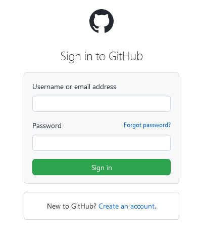 An unsolicited GitHub login page.