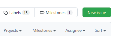 New-issue button on GitHub's issue tracker page.